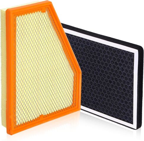 Engine Air Filter & Cabin Air Filter Combo Pack Compatible with 2022 2023 2024 Grand Cherokee 2021 2022 2023 Grand Cherokee L V6 3.6L Replace# CF12935 68376815AA A3176 in Saudi Arabia