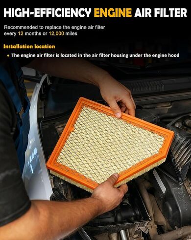 Engine Air Filter & Cabin Air Filter Combo Pack Compatible with 2022 2023 2024 Grand Cherokee 2021 2022 2023 Grand Cherokee L V6 3.6L Replace# CF12935 68376815AA A3176 in Saudi Arabia