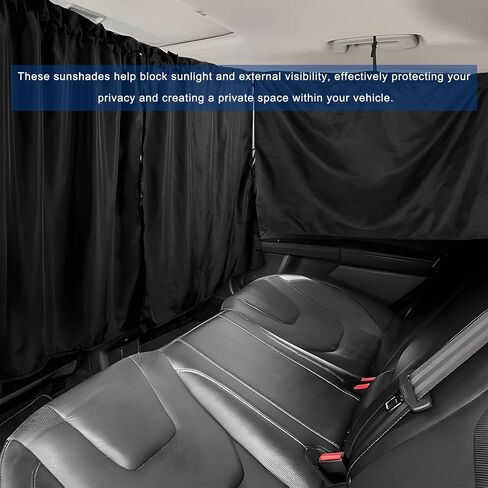4PCS Car Privacy Curtain, Removable Auto Rear Seat & Side Window Sunshade Divider Curtain with Storage Bag, Backseat Partition Curtains Window Covers for Camping Nap Sleeping in Saudi Arabia