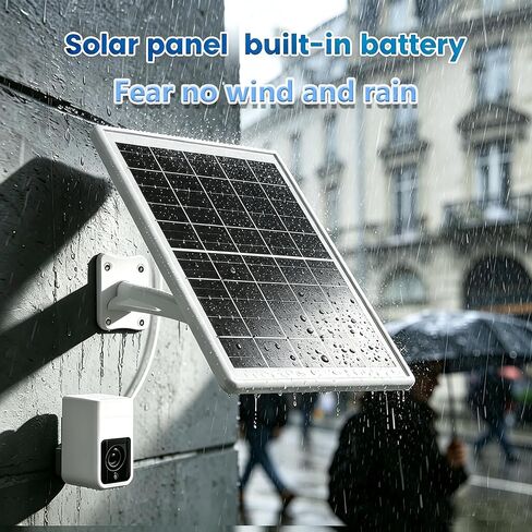 8W Solar Panel Charger with Built-in 12000mAh Battery Backup, 5V/12V Type-C & DC Dual Output, IP65 Waterproof Solar Power Supply for Security Camera, Trail Camera, Video Doorbell in Saudi Arabia