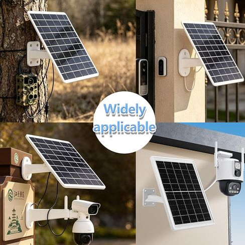 8W Solar Panel Charger with Built-in 12000mAh Battery Backup, 5V/12V Type-C & DC Dual Output, IP65 Waterproof Solar Power Supply for Security Camera, Trail Camera, Video Doorbell in Saudi Arabia
