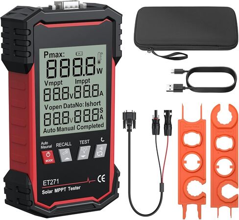 XUNTOP 2000W Solar Panel Tester with Overcurrent Overvoltage Reverse Polarity Protect 90V 40A Photovoltaic Multimeter for Pmax Vmp Amp Voc Lsc MPPT Meter with Auto Data Hold for Solar PV Testing in Saudi Arabia