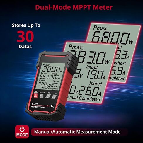 XUNTOP 2000W Solar Panel Tester with Overcurrent Overvoltage Reverse Polarity Protect 90V 40A Photovoltaic Multimeter for Pmax Vmp Amp Voc Lsc MPPT Meter with Auto Data Hold for Solar PV Testing in Saudi Arabia