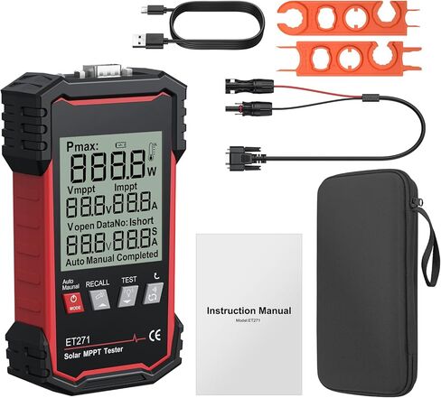 XUNTOP 2000W Solar Panel Tester with Overcurrent Overvoltage Reverse Polarity Protect 90V 40A Photovoltaic Multimeter for Pmax Vmp Amp Voc Lsc MPPT Meter with Auto Data Hold for Solar PV Testing in Saudi Arabia