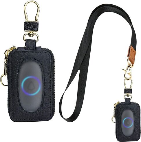 Classroom Doorbell Holder, Leather Carrying Bag for Universal Classroom Doorbell Button, Class Bell Keychain Case Gift for Teachers in Kuwait