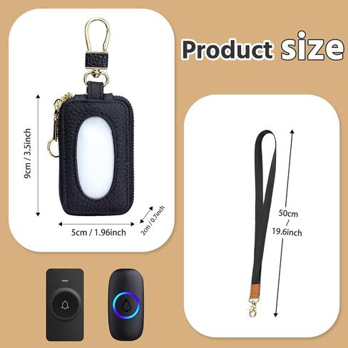 Classroom Doorbell Holder, Leather Carrying Bag for Universal Classroom Doorbell Button, Class Bell Keychain Case Gift for Teachers in Kuwait