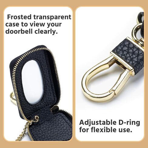 Classroom Doorbell Holder, Leather Carrying Bag for Universal Classroom Doorbell Button, Class Bell Keychain Case Gift for Teachers in Kuwait