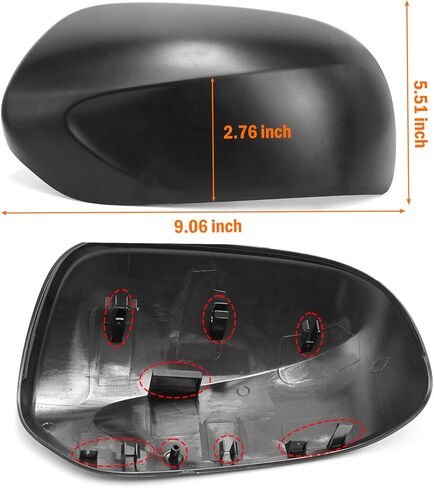 Yumzeco 1PC Compatible with Subaru Mirror Cover Forester 2009 2010 2011 2012 2013, Driver Side Subaru Forester Mirror Cap W/O Light Clip-on Replacement Replace for 91054SC041NN - Left Black in Saudi Arabia