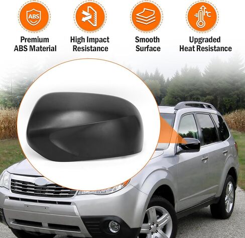 Yumzeco 1PC Compatible with Subaru Mirror Cover Forester 2009 2010 2011 2012 2013, Driver Side Subaru Forester Mirror Cap W/O Light Clip-on Replacement Replace for 91054SC041NN - Left Black in Saudi Arabia