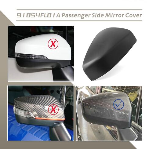 91054FL01A Passenger Side Mirror Cover Compatible with Subaru Impreza 2017 2018 2019 2020 2021 2022 2023, Right Mirror Cap Housing w/o Turn Light Clip-On Black Replacement Parts in Kuwait