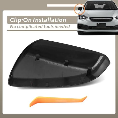 91054FL01A Passenger Side Mirror Cover Compatible with Subaru Impreza 2017 2018 2019 2020 2021 2022 2023, Right Mirror Cap Housing w/o Turn Light Clip-On Black Replacement Parts in Kuwait