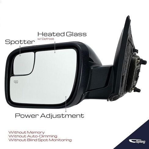 Spieg Driver Side Mirror for 2016-2019 Ford Explorer Power Heated Manual Fold Turn Signal Puddle Lamp Spotter Glass Black 7 Pins Left FO1320554 in Kuwait