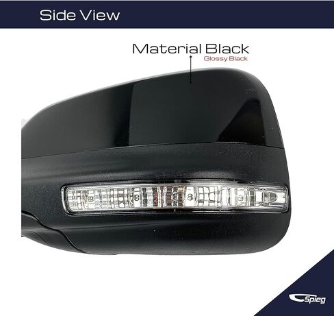 Spieg Driver Side Mirror for 2016-2019 Ford Explorer Power Heated Manual Fold Turn Signal Puddle Lamp Spotter Glass Black 7 Pins Left FO1320554 in Kuwait