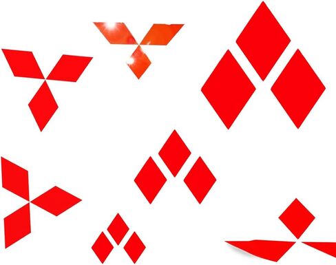 Gloss Red Stickers - Compatible with Mitsubishi - Overlay Vinyl Decal for All Emblems Caps Logos in Saudi Arabia