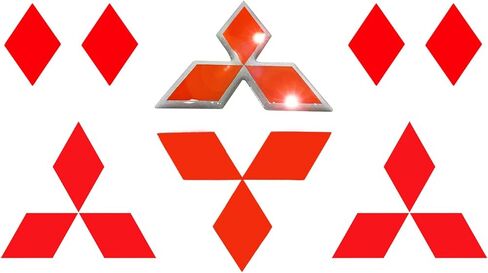 Gloss Red Stickers - Compatible with Mitsubishi - Overlay Vinyl Decal for All Emblems Caps Logos in Saudi Arabia