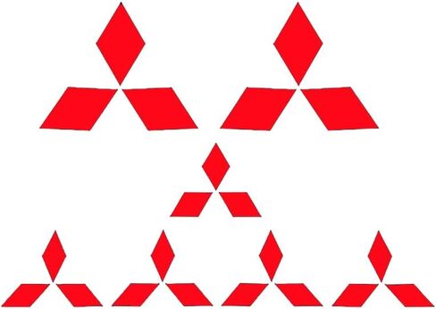 Gloss Red Stickers - Compatible with Mitsubishi - Overlay Vinyl Decal for All Emblems Caps Logos in Saudi Arabia