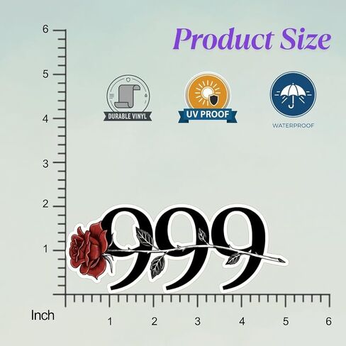 999 Rose Tattoo Bumper Sticker 5 inch, Rose Design Sticker, Waterproof Vinyl Decal Car Laptop Wall Window Bumper in Saudi Arabia