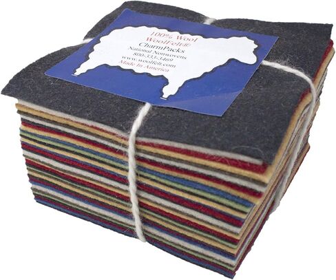 BGick 36 5" Squares 100% Wool Felt Americana Colors Charm Pack in Kuwait