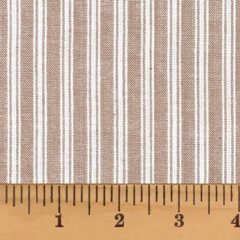 Oatmeal Ticking Stripe Cotton Homespun Fabric by JCS - Sold by The Yard in Saudi Arabia