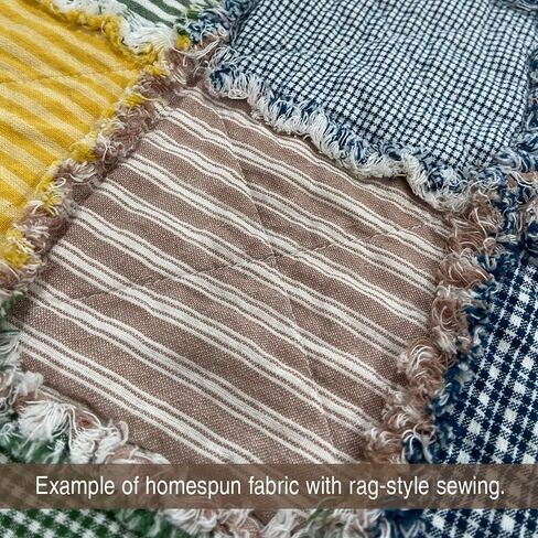 Oatmeal Ticking Stripe Cotton Homespun Fabric by JCS - Sold by The Yard in Saudi Arabia