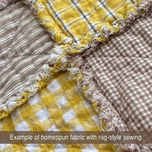 Oatmeal Ticking Stripe Cotton Homespun Fabric by JCS - Sold by The Yard in Saudi Arabia