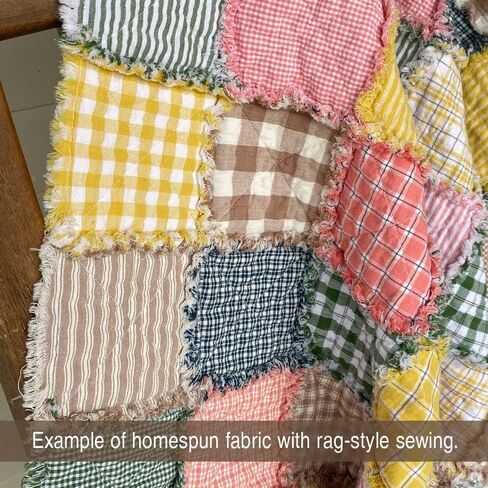Oatmeal Ticking Stripe Cotton Homespun Fabric by JCS - Sold by The Yard in Saudi Arabia