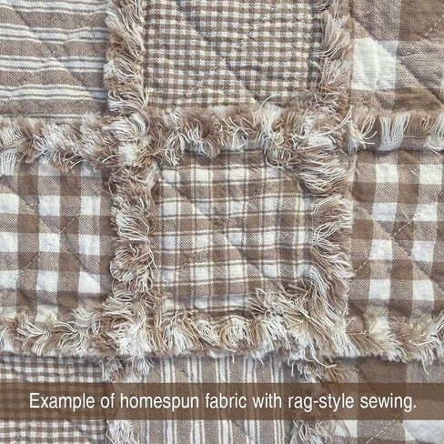 Oatmeal Ticking Stripe Cotton Homespun Fabric by JCS - Sold by The Yard in Saudi Arabia