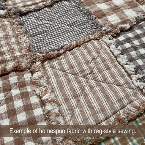 Oatmeal Ticking Stripe Cotton Homespun Fabric by JCS - Sold by The Yard in Saudi Arabia
