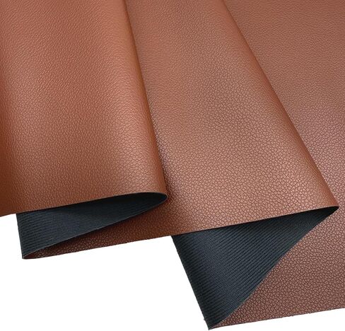 Lychee Faux Leather Roll 41cmx137cm(16"x54") Soft Pebbled Synthetic Leatherette for Handbags Wallets Earrings DIY Sewing Decor (Dark Brown) in Saudi Arabia