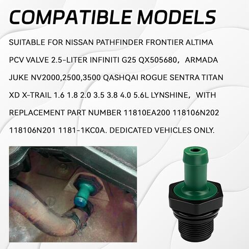 Car Positive Crankcase Ventilation Valves, PCV Valve Replacement OEM#11810-6N202 11810-6N201 11810-EA200, Pcv Valve Compatible with Nissan Altima,Sentra,Armada,Murano,Rogue,Pathfinder,X-Trail in Saudi Arabia