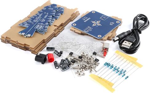 HU-006 Colorful Christmas Tree DIY Kit 3D Christmas Tree Electronic Kit DIY LED RGB LED Flashing Christmas Tree DIY Kits Electronic Module for Adults Solder Practice Kit With Shell in Saudi Arabia