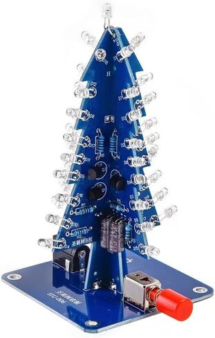 HU-006 Colorful Christmas Tree DIY Kit 3D Christmas Tree Electronic Kit DIY LED RGB LED Flashing Christmas Tree DIY Kits Electronic Module for Adults Solder Practice Kit With Shell in Saudi Arabia