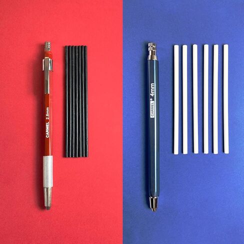 Carmel 2.8mm Mechanical Grease Pencil Holder + 25 Refills (Black), Clutch Pencil Holder with Waxy Leads, Mechanical China Marker in Saudi Arabia