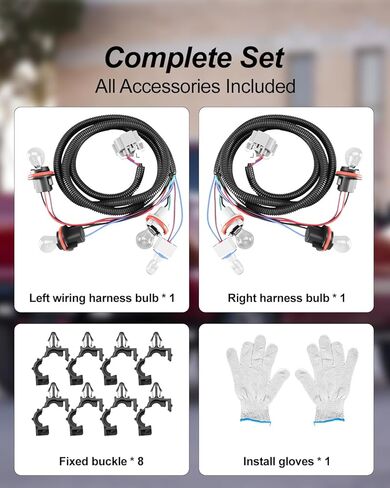 Tail Light Wiring Harness Kit Fit for Chevy Silverado 1500 1500HD 2500HD 3500 2003-2007 Replace 16531401 16531402, Tail Lamp Holder Wire Socket Harness Assembly Driver＆Passenger Side, with 8 PCS Bulbs in Saudi Arabia