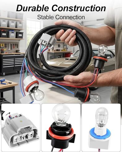 Tail Light Wiring Harness Kit Fit for Chevy Silverado 1500 1500HD 2500HD 3500 2003-2007 Replace 16531401 16531402, Tail Lamp Holder Wire Socket Harness Assembly Driver＆Passenger Side, with 8 PCS Bulbs in Saudi Arabia