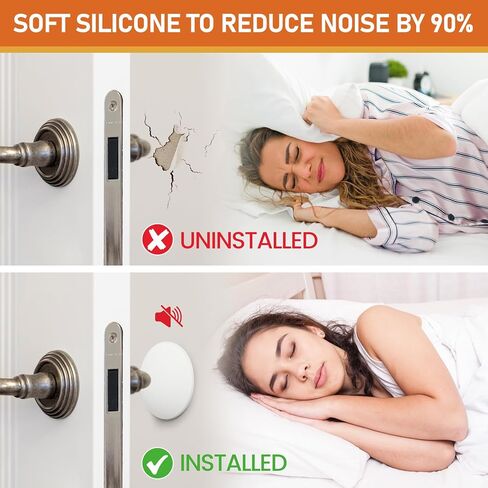 Door Stoppers Wall Protector, White Silicone Door Bumpers with Strong Thickened Adhesive, Quiet and Shock Absorbent Silicone Wall Protectors from Door Knobs,Protects Every Surface,6 Pack - 2" in Kuwait