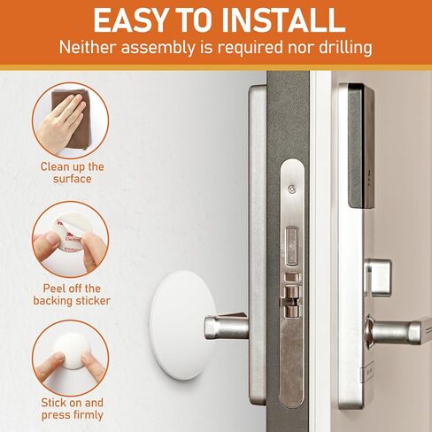Door Stoppers Wall Protector, White Silicone Door Bumpers with Strong Thickened Adhesive, Quiet and Shock Absorbent Silicone Wall Protectors from Door Knobs,Protects Every Surface,6 Pack - 2" in Kuwait