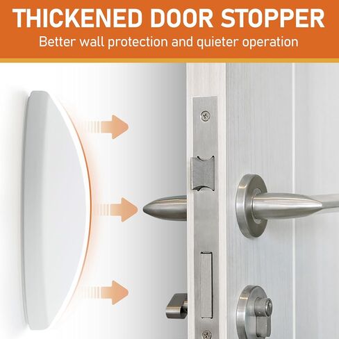 Door Stoppers Wall Protector, White Silicone Door Bumpers with Strong Thickened Adhesive, Quiet and Shock Absorbent Silicone Wall Protectors from Door Knobs,Protects Every Surface,6 Pack - 2" in Saudi Arabia
