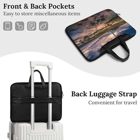 Lighthouse Whitley Bay United Kingdom Leather Laptop Bag Handheld Slim Computer Bags Business Briefcase in Kuwait