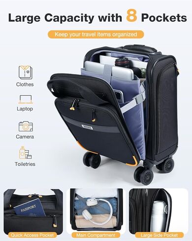 Lekebaby - Briefcases for Men - Softside Suitcase with Detachable Wheels in Saudi Arabia