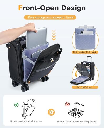 Lekebaby - Briefcases for Men - Softside Suitcase with Detachable Wheels in Saudi Arabia