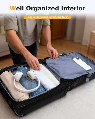 Lekebaby - Briefcases for Men - Softside Suitcase with Detachable Wheels in Saudi Arabia