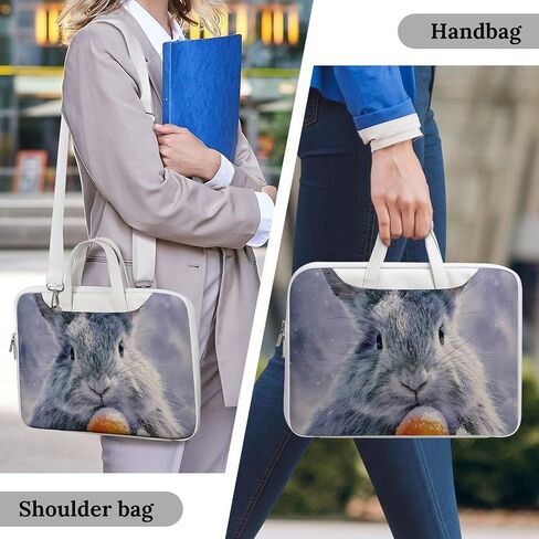Rabbits Easter Egg Snowy Leather Laptop Bag Handheld Slim Computer Bags Business Briefcase in Kuwait