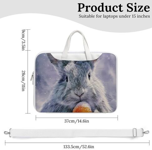Rabbits Easter Egg Snowy Leather Laptop Bag Handheld Slim Computer Bags Business Briefcase in Kuwait