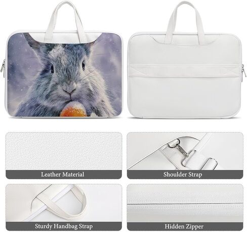 Rabbits Easter Egg Snowy Leather Laptop Bag Handheld Slim Computer Bags Business Briefcase in Kuwait