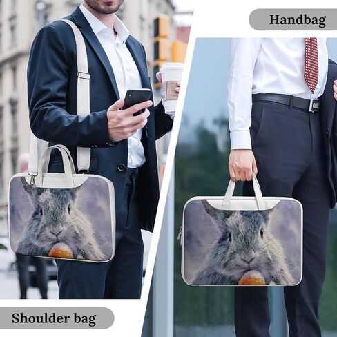 Rabbits Easter Egg Snowy Leather Laptop Bag Handheld Slim Computer Bags Business Briefcase in Kuwait