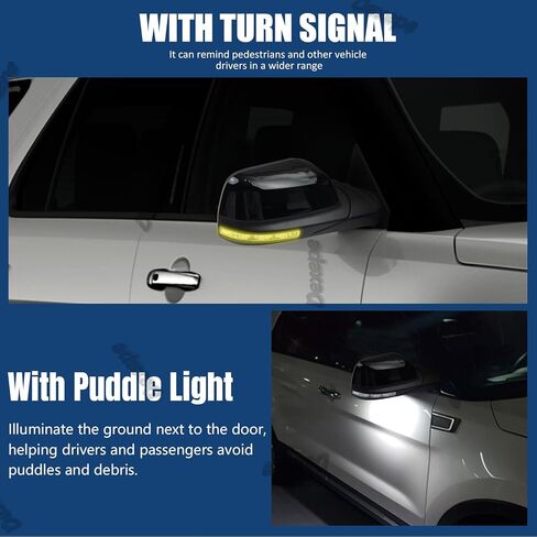 Passenger Side Mirror Assembly Compatible with Ford Explorer 2011-2019 Rearview Mirror with Power Heated Adjustable, Turn Signal, Puddle Lamp, Blind Spot Monitor Replace FO1321617 (9 Pin Right) in Kuwait
