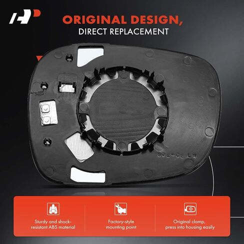 A-Premium Left Driver Side Power Heated Mirror Glass with Backing Plate - Compatible with BMW X3 2011 2012 2013 2014 2015 - without Auto Dimming, built to 3/31/2014, Only fit 2 Pin in Kuwait