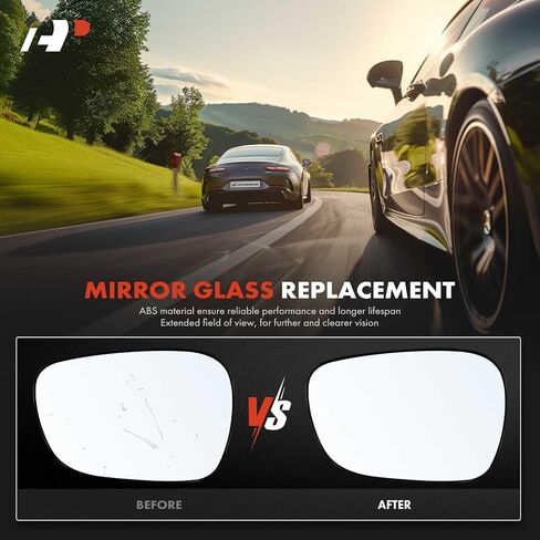 A-Premium Left Driver Side Power Heated Mirror Glass with Backing Plate - Compatible with BMW X3 2011 2012 2013 2014 2015 - without Auto Dimming, built to 3/31/2014, Only fit 2 Pin in Kuwait