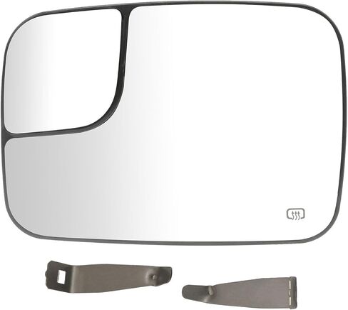 Left Outside Mirror Glass Compatible With Dodge Ram 1500 Ram 2500 Ram 3500 Power Fold Away w/Heat Attaches w/Three Metal Prongs w/Trailer Tow Package Replaces 5161011AA 05 06 07 08 09 in Kuwait